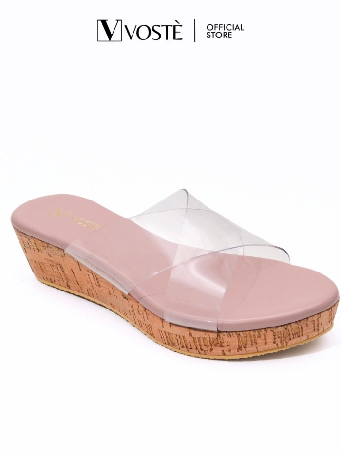 LAUREN - Sepatu Sandal Wedges Selop Mules Wanita Premium 3cm