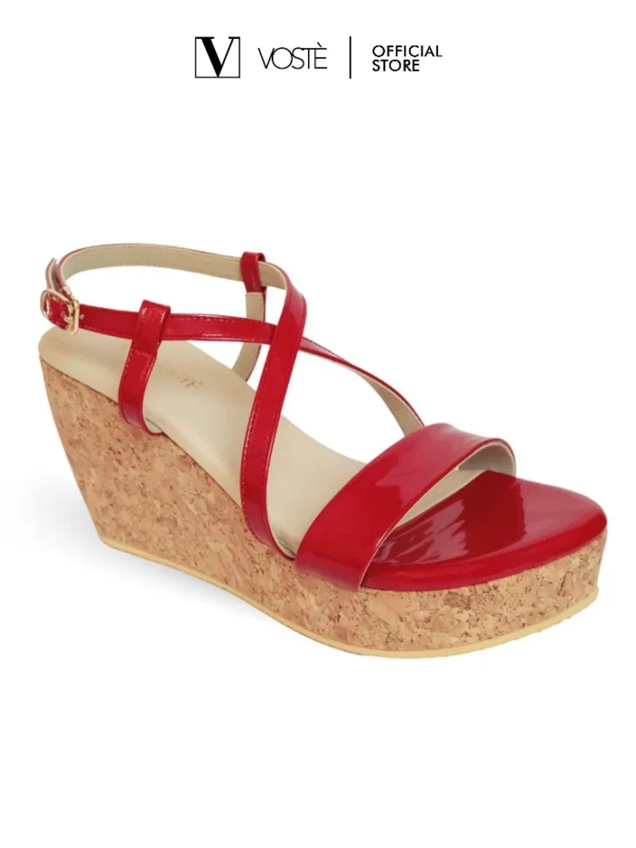 Red Edition Wedges Wanita Tinggi 9cm Premium