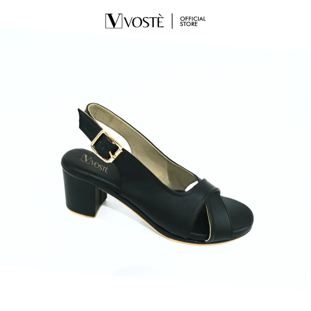 VOSTE Aira - Sepatu Sandal Heels Wanita Tali Pesta Premium 9cm ( White, Black, Light Brown )