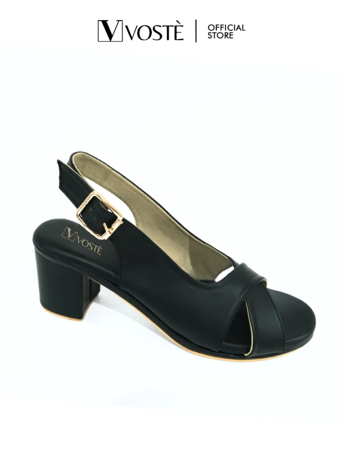 VOSTE Aira - Sepatu Sandal Heels Wanita Tali Pesta Premium 9cm ( White, Black, Light Brown )