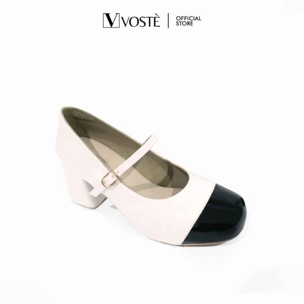 VOSTE Leica - Sepatu Heels Mules Wanita Hak Tahu 5cm ( Pink, Nude, White ) - Image 3