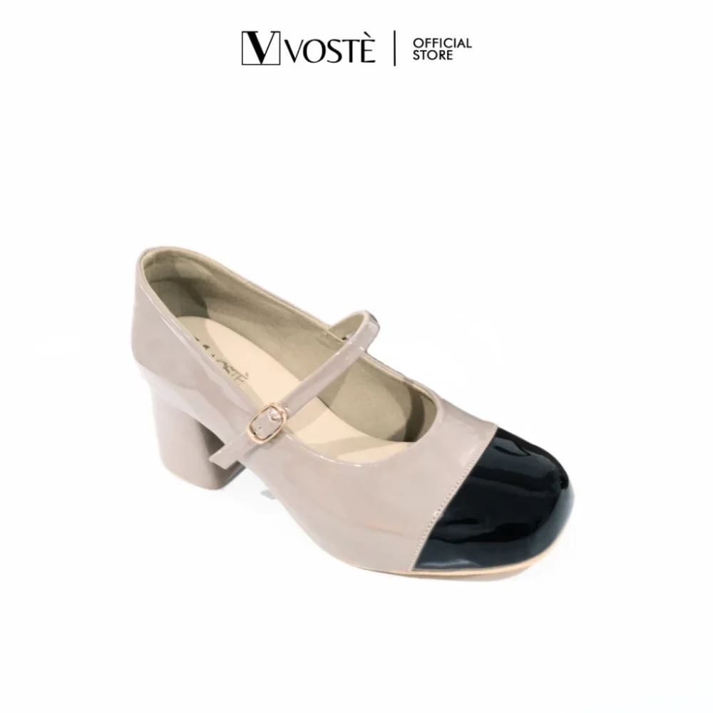 VOSTE Leica - Sepatu Heels Mules Wanita Hak Tahu 5cm ( Pink, Nude, White ) - Image 2