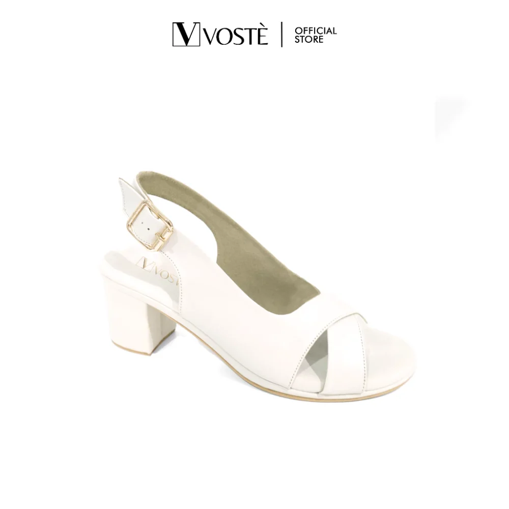 VOSTE Aira - Sepatu Sandal Heels Wanita Tali Pesta Premium 9cm ( White, Black, Light Brown ) - Image 3