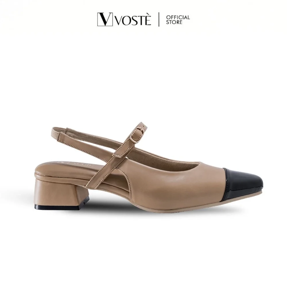 VOSTE ALOODY - Pantofel Brown White 5cm tertutup - Image 2