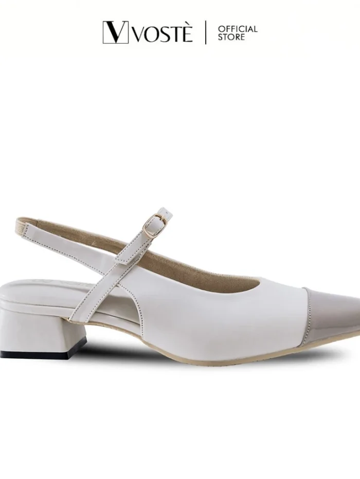 VOSTE ALOODY - Pantofel Brown White 5cm tertutup